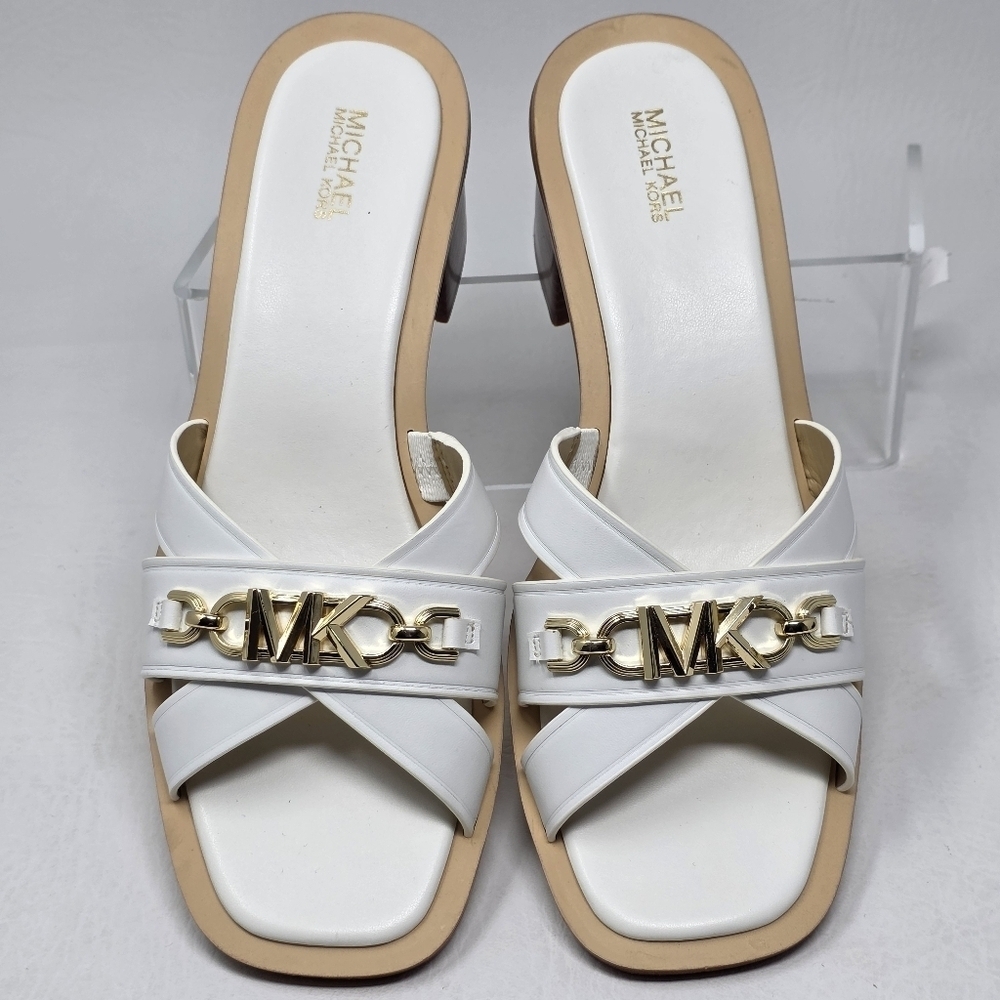 Michael Michael Kors Women's Tiffanie White Heel Sandals Size 6M New - Picture 6 of 11